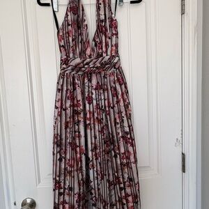 ASOS Backless Floral Dress in Pink and Purple